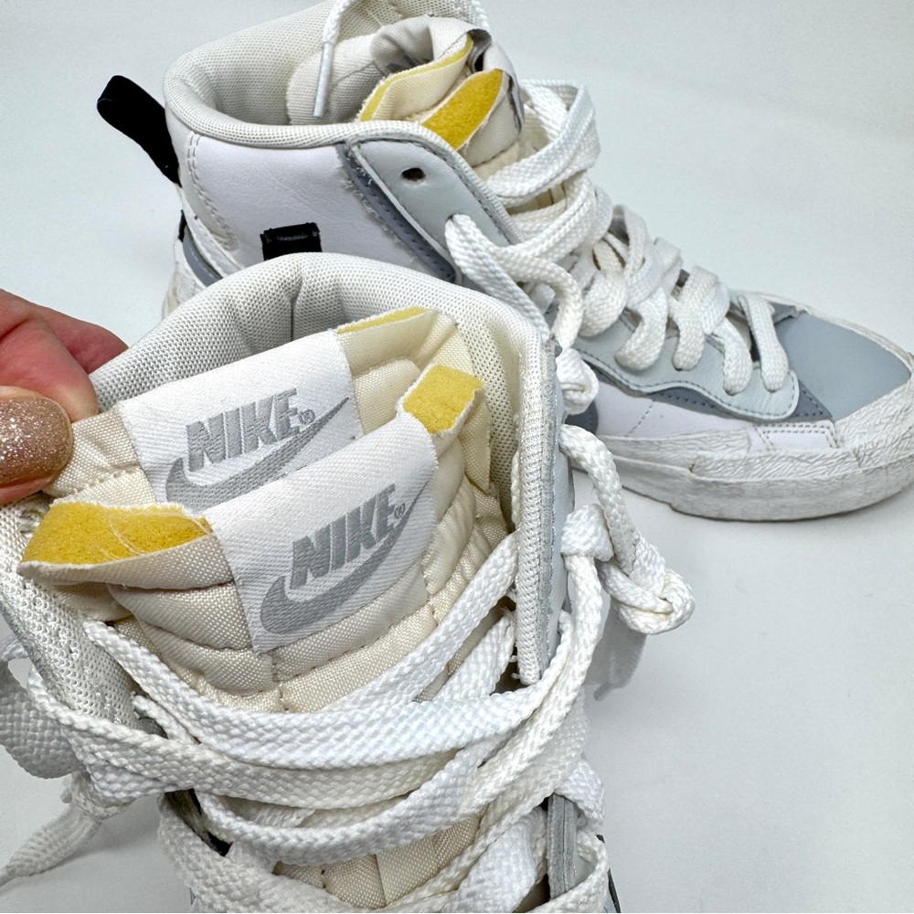 Nike sacai x Blazer Mid White Grey Tennis Shoe Sneakers - Picture 10 of 14